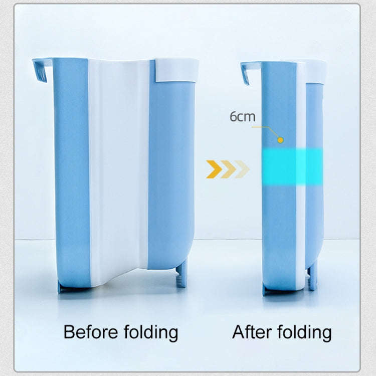 Car Folding Trash Can Household Kitchen Wall-mounted Ashbin(Blue)