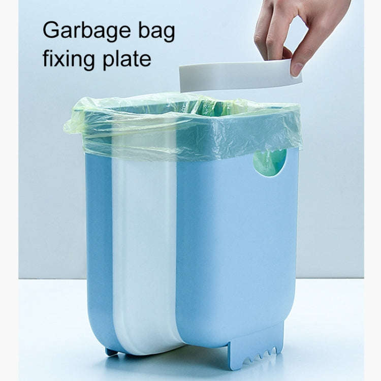 Car Folding Trash Can Household Kitchen Wall-mounted Ashbin(Blue)