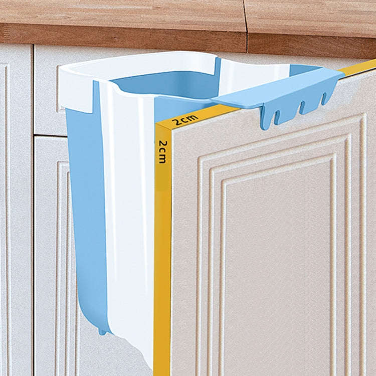 Car Folding Trash Can Household Kitchen Wall-mounted Ashbin(Blue)
