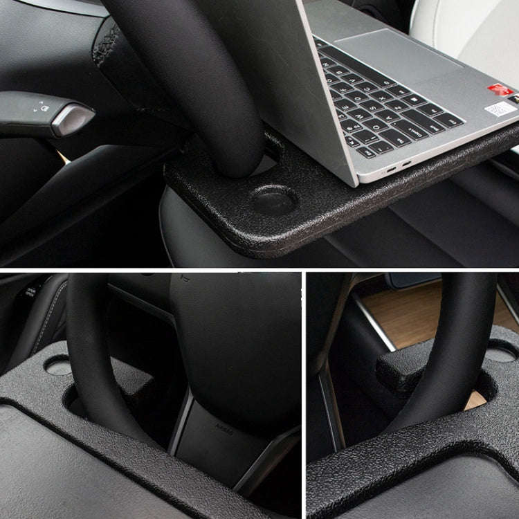 Car Portable Desk Steering Wheel Multi-use Tray Stand Car Food Eating Table for Tesla Model 3 / S...