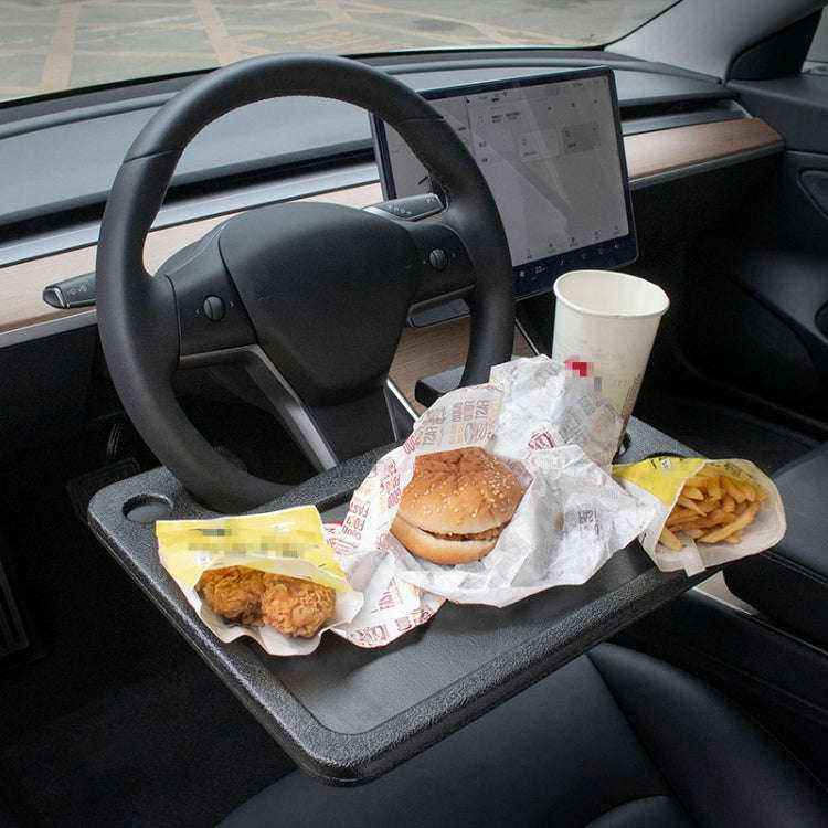 Car Portable Desk Steering Wheel Multi-use Tray Stand Car Food Eating Table for Tesla Model 3 / S...