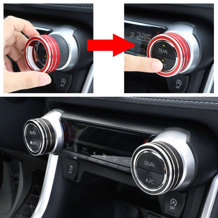 2 PCS Car Aluminum Alloy Air Conditioner Knob Case for Toyota RAV4 / Wildlander (Black)