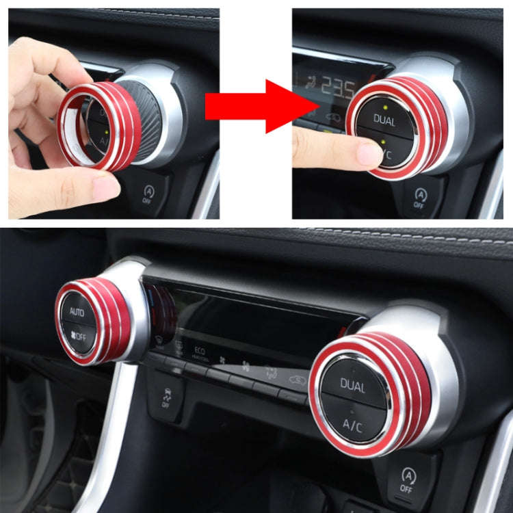 2 PCS Car Aluminum Alloy Air Conditioner Knob Case for Toyota RAV4 / Wildlander (Red)