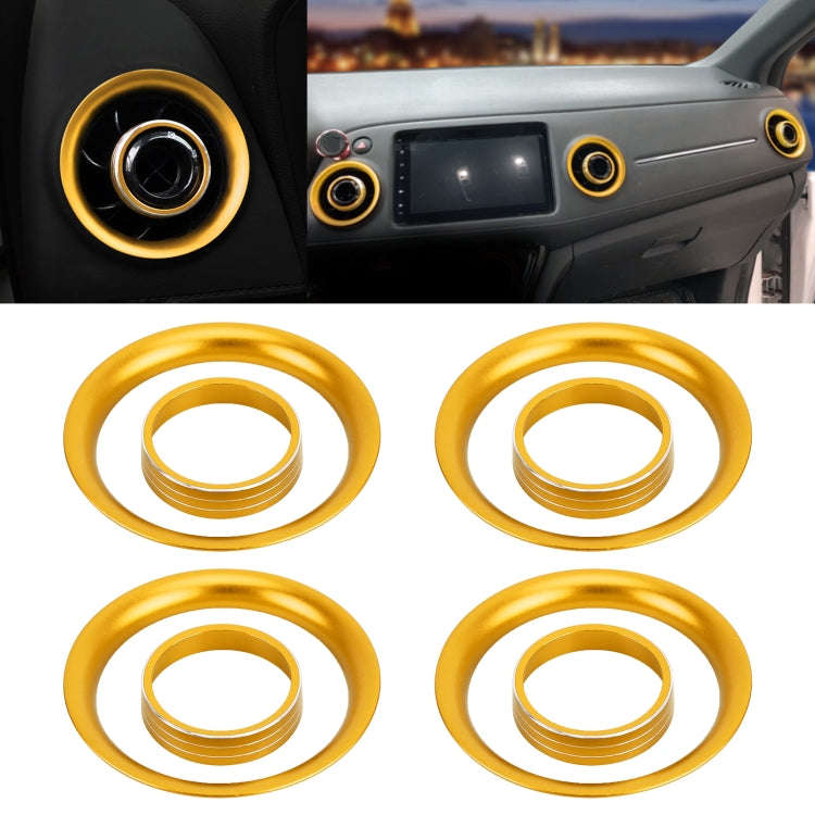 8 PCS Car Aluminum Alloy Air Conditioner Knob Case and Base for Honda XR-V (Gold)