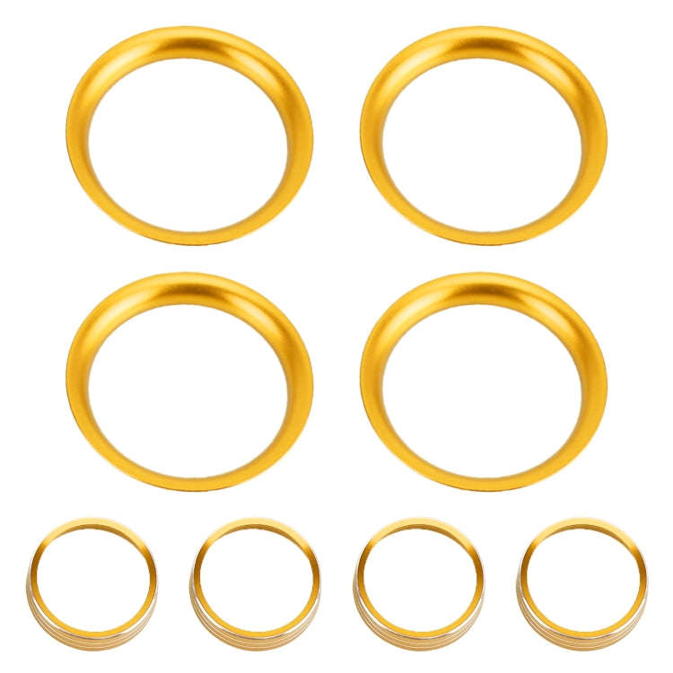 8 PCS Car Aluminum Alloy Air Conditioner Knob Case and Base for Honda XR-V (Gold)