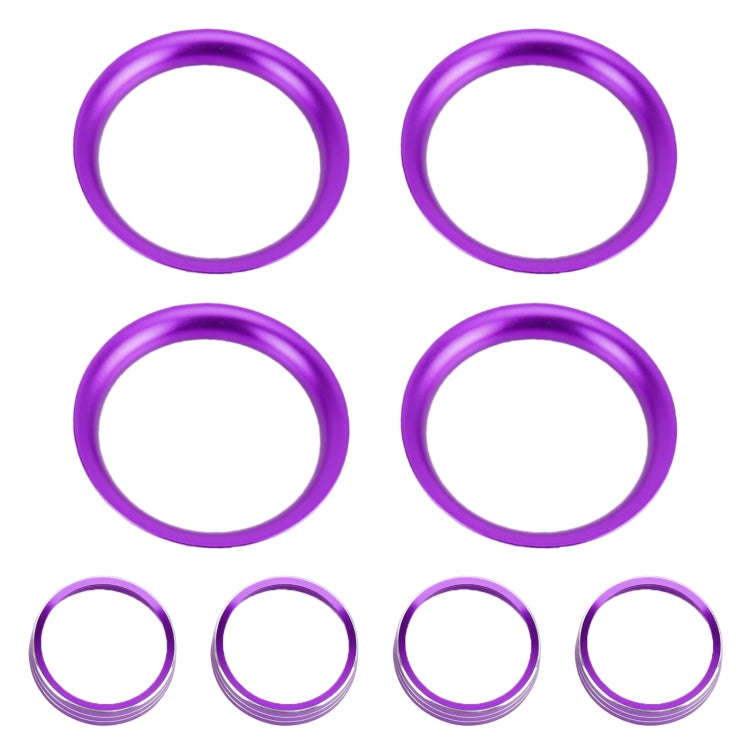8 PCS Car Aluminum Alloy Air Conditioner Knob Case and Base for Honda XR-V (Purple)