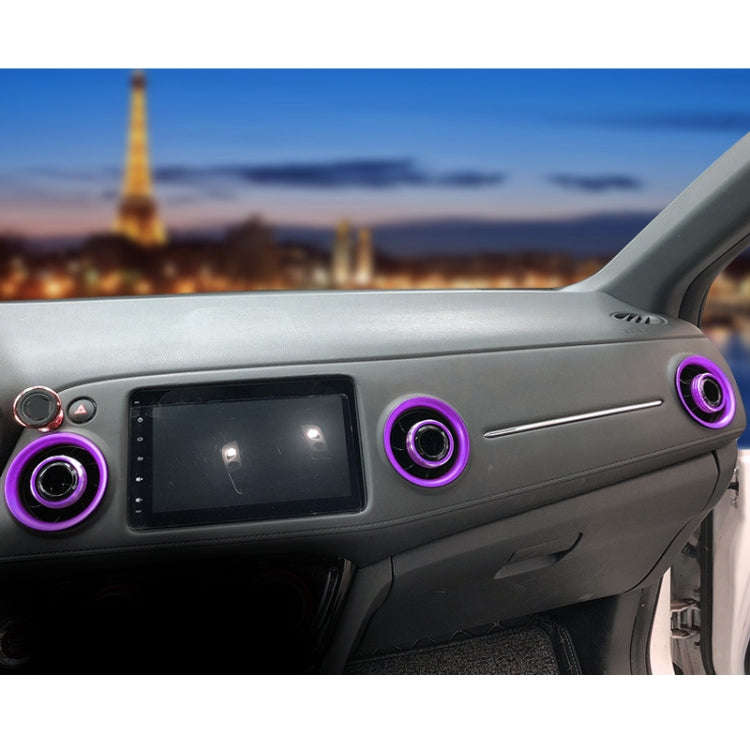 8 PCS Car Aluminum Alloy Air Conditioner Knob Case and Base for Honda XR-V (Purple)