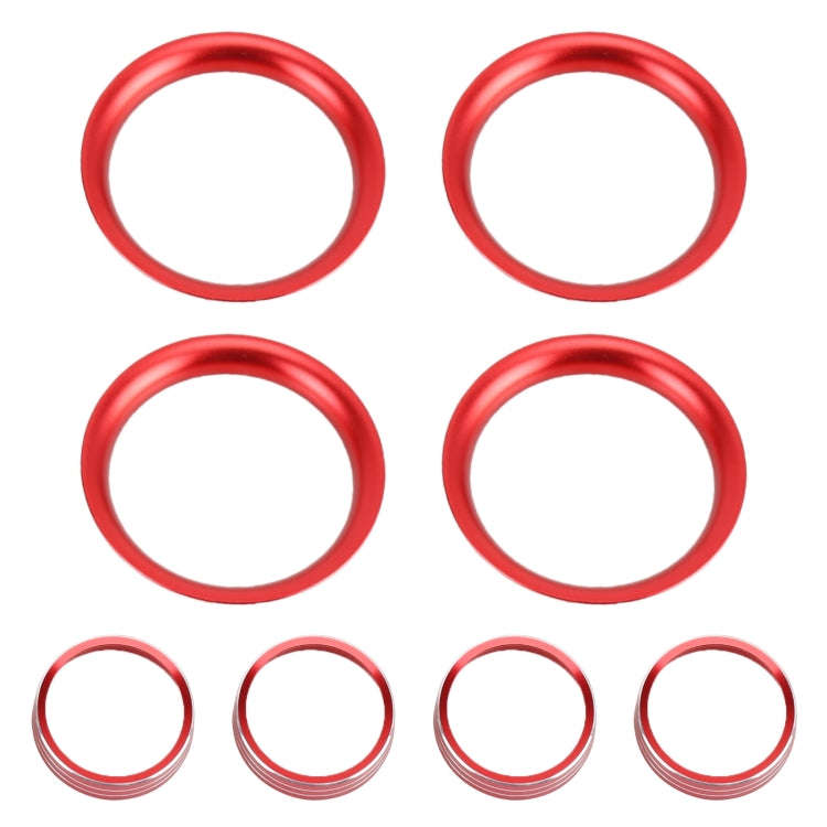 8 PCS Car Aluminum Alloy Air Conditioner Knob Case and Base for Honda XR-V (Red)