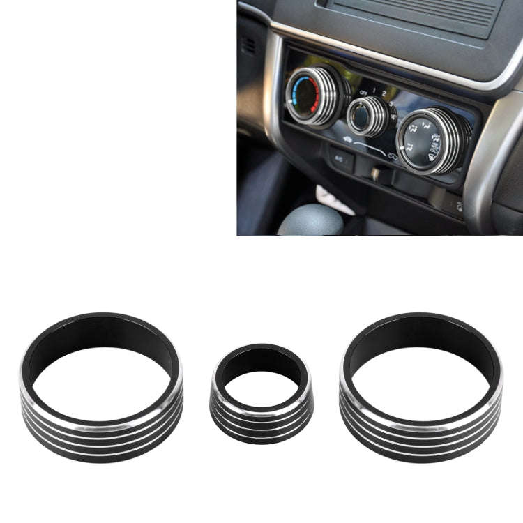 3 PCS Car Aluminum Alloy Air Conditioner Knob Case for Honda VEZEL / XR-V / Fit / GIENIA / City(B...