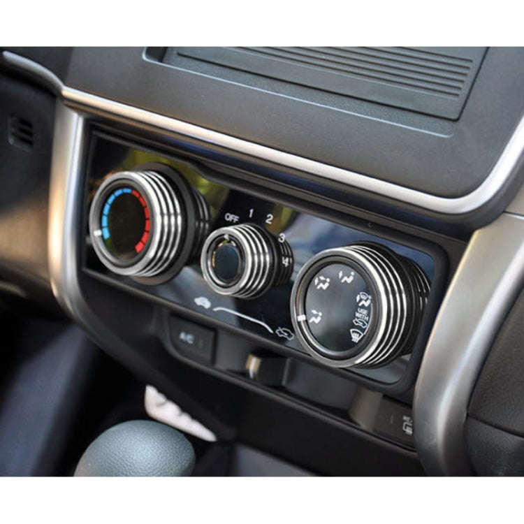 3 PCS Car Aluminum Alloy Air Conditioner Knob Case for Honda VEZEL / XR-V / Fit / GIENIA / City(B...
