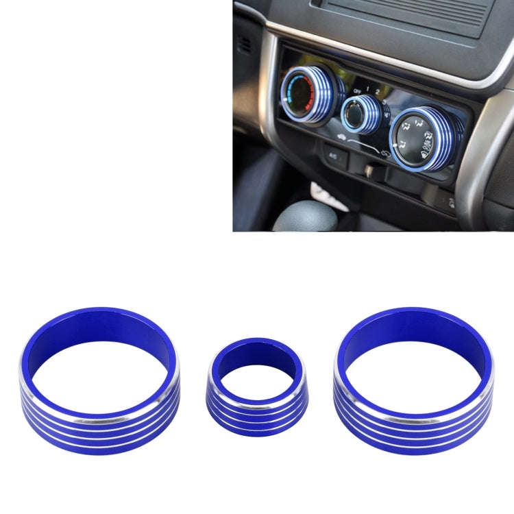 3 PCS Car Aluminum Alloy Air Conditioner Knob Case for Honda VEZEL / XR-V / Fit / GIENIA / City(B...