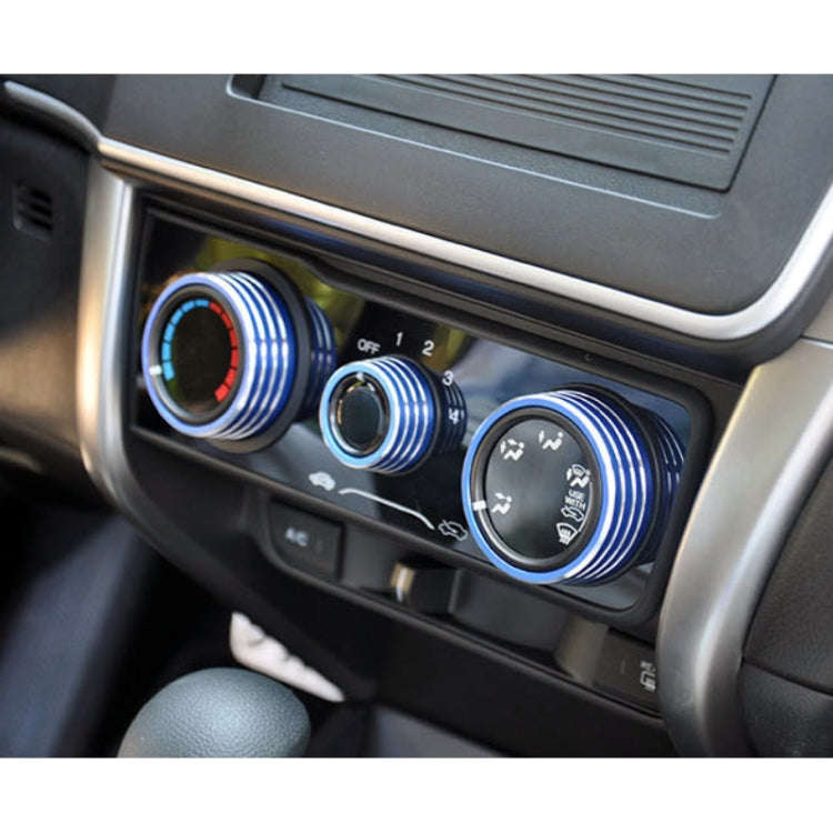 3 PCS Car Aluminum Alloy Air Conditioner Knob Case for Honda VEZEL / XR-V / Fit / GIENIA / City(B...