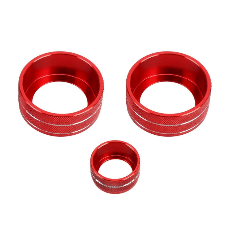 3 PCS Car Metal Air Conditioner Knob Case for Honda AVANCIER / URV (Red)