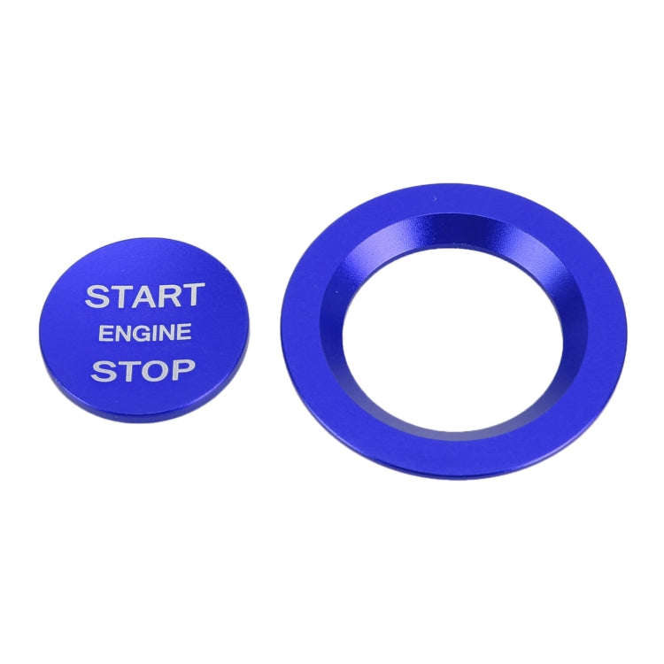 Car Engine Start Key Push Button Ring Trim Metal Sticker Decoration for Land Rover/Jaguar (Blue)