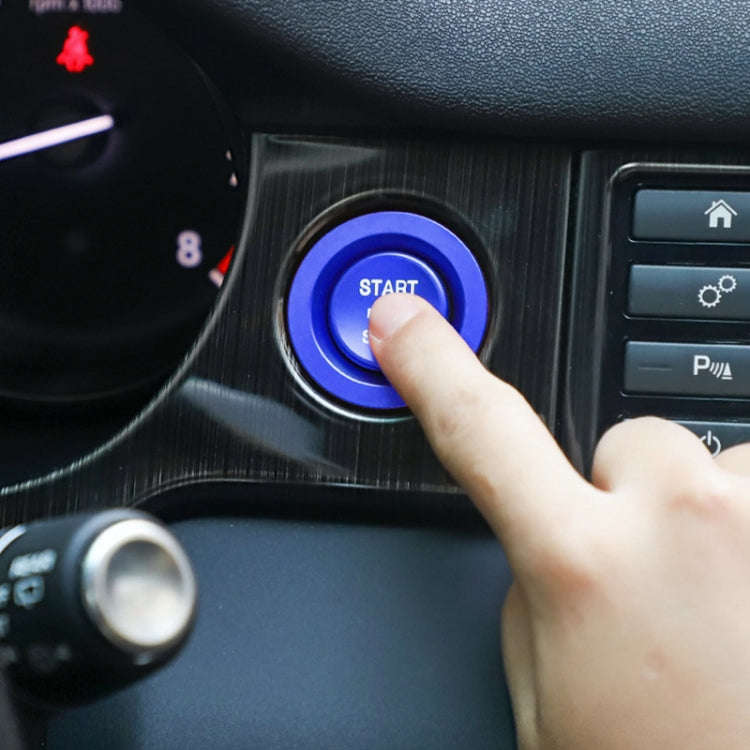 Car Engine Start Key Push Button Ring Trim Metal Sticker Decoration for Land Rover/Jaguar (Blue)