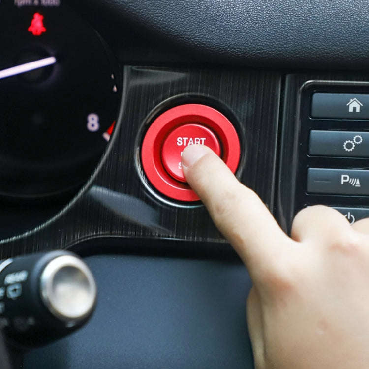 Car Engine Start Key Push Button Ring Trim Metal Sticker Decoration for Land Rover/Jaguar (Red)