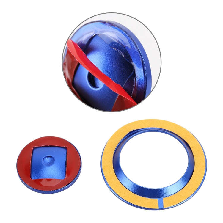 Car Engine Start Key Push Button Ring Trim Metal Sticker Decoration for Land Rover/Jaguar (Blue)