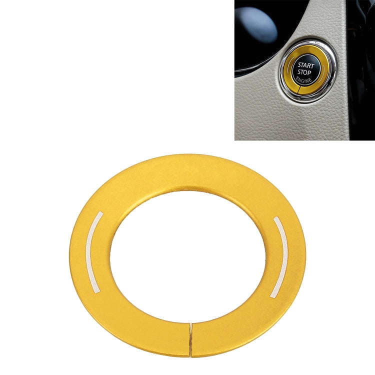 Car Engine Start Key Push Button Ring Trim Metal Sticker Decoration for Nissan X-TRAIL (Gold)