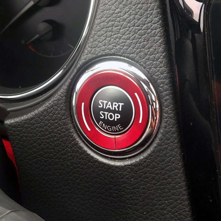 Car Engine Start Key Push Button Ring Trim Metal Sticker Decoration for Nissan X-TRAIL (Red)