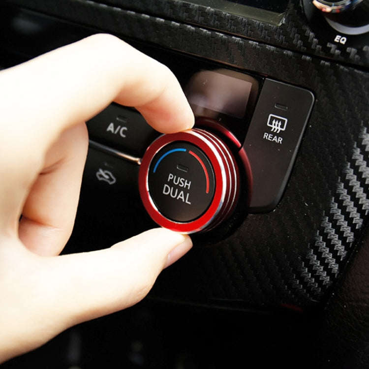 2 PCS Car Metal Air Conditioner Knob Case for Nissan X-TRAIL (Red)