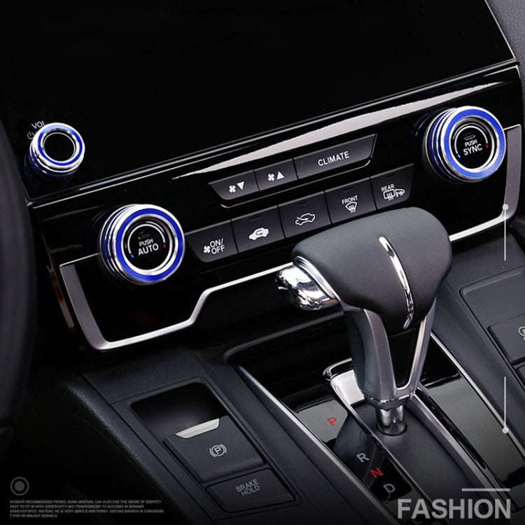 3 PCS Car Metal Air Conditioner Knob Case for Honda CR-V 2017(Blue)