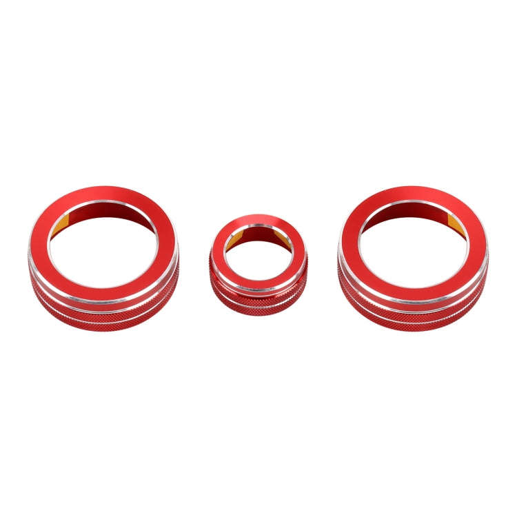 3 PCS Car Metal Air Conditioner Knob Case for Honda CR-V 2017(Red)