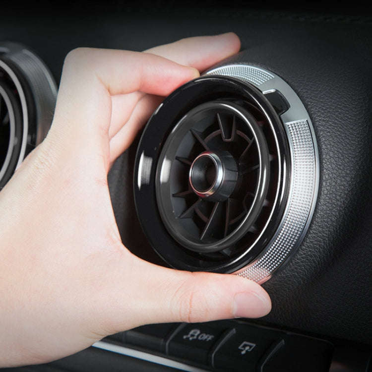 4 PCS Car Metal Air Outlet Decorative Outside Ring for Audi A3 / S3 / Q2L (Black)