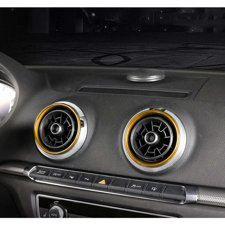 4 PCS Car Metal Air Outlet Decorative Outside Ring for Audi A3 / S3 / Q2L (Gold)