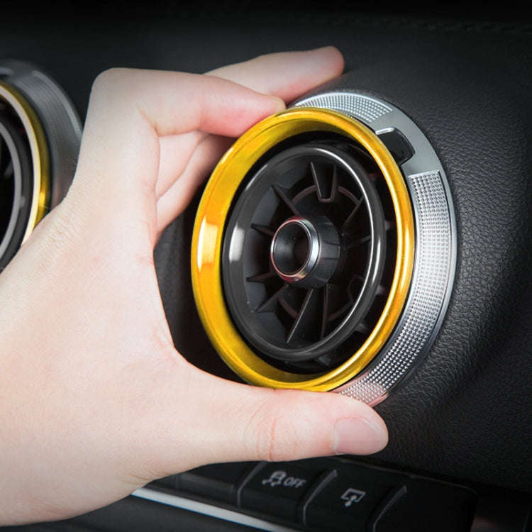 4 PCS Car Metal Air Outlet Decorative Outside Ring for Audi A3 / S3 / Q2L (Gold)