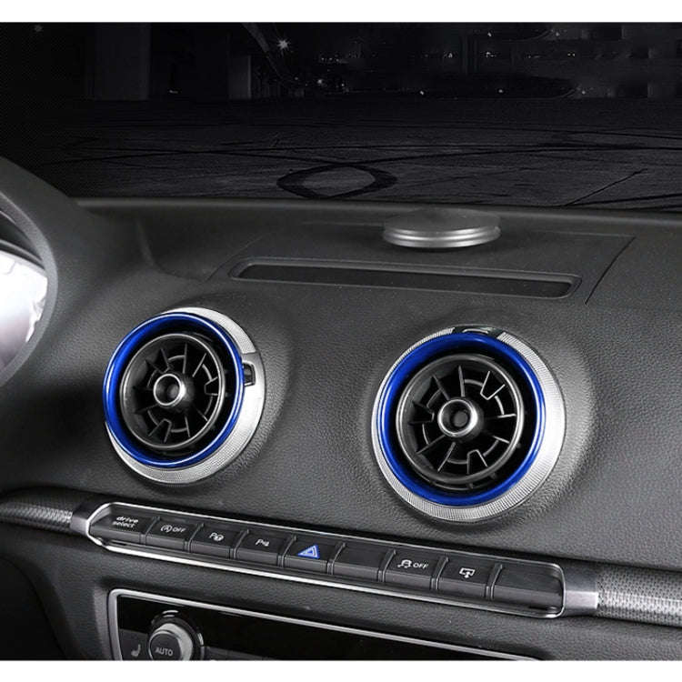 4 PCS Car Metal Air Outlet Decorative Outside Ring for Audi A3 / S3 / Q2L (Blue)