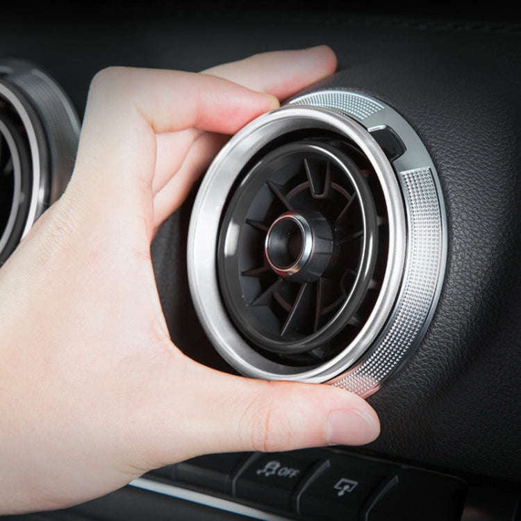4 PCS Car Metal Air Outlet Decorative Outside Ring for Audi A3 / S3 / Q2L (Silver)