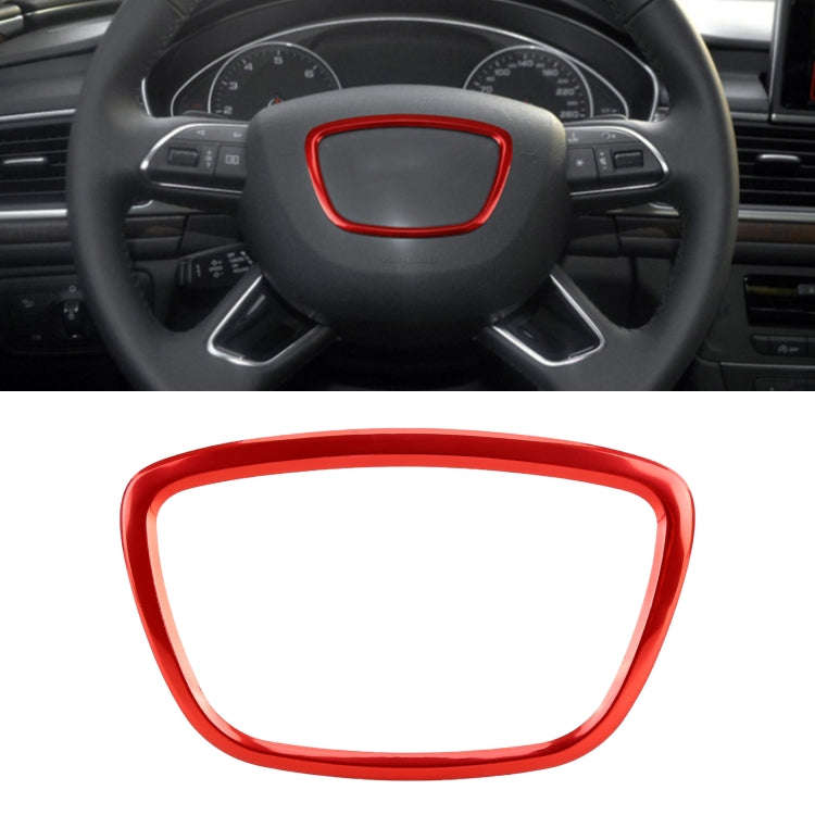 Car Auto Steering Wheel Ring Cover Trim Sticker Decoration for Audi (Red)
