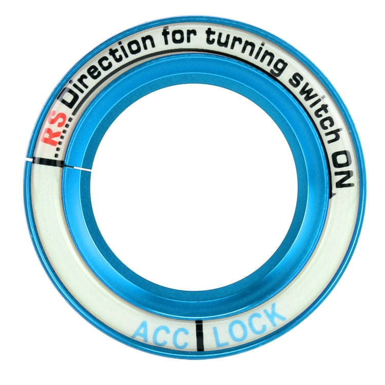 For Ford Fluorescent Aluminum Alloy Ignition Key Ring, Inside Diameter: 3.2cm (Sky Blue)