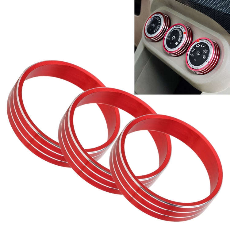 Car Metal Air Conditioner Knob Case for Mitsubishi ASX (Red)
