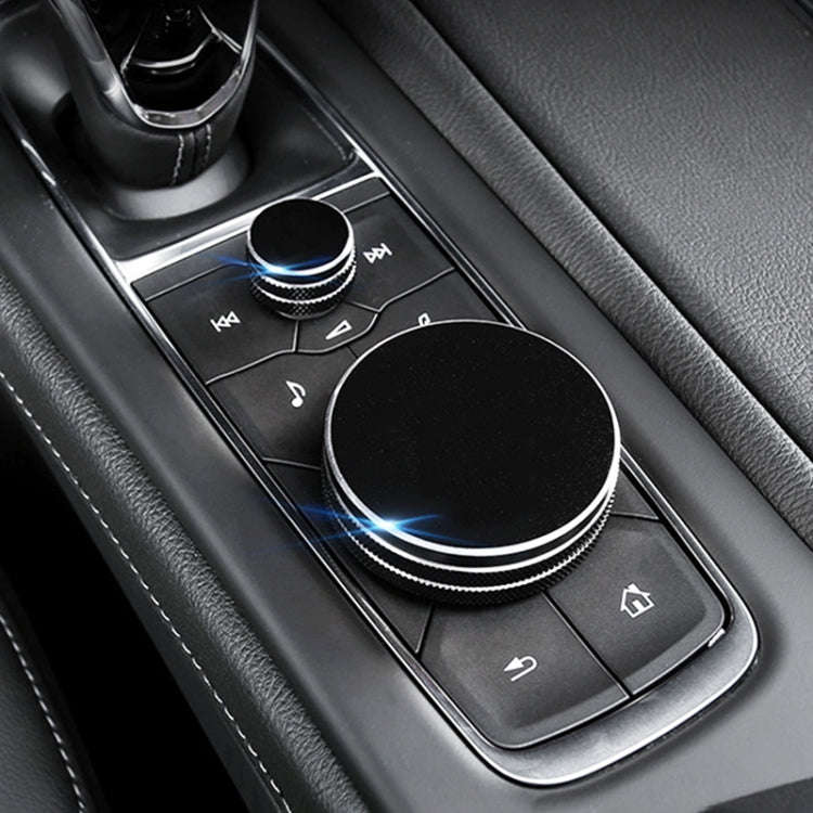 2 PCS Car Metal Central Control Knob Case for Cadillac (Black)