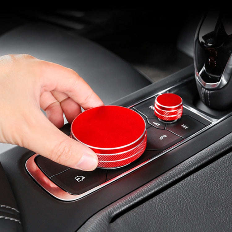 2 PCS Car Metal Central Control Knob Case for Cadillac (Blue)