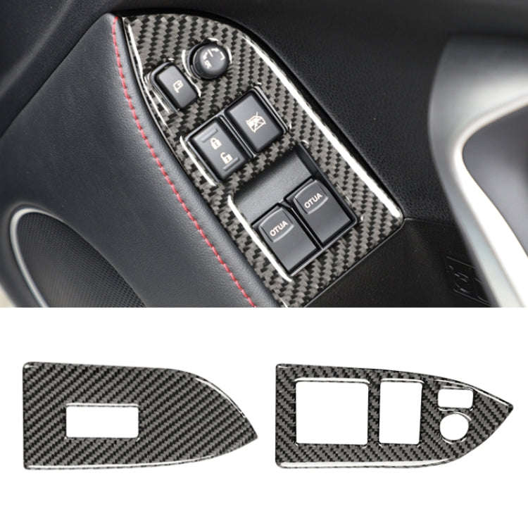 Car Carbon Fiber Window Glass Lifting Panel Decorative Sticker for Subaru BRZ / Toyota 86 2013-20...