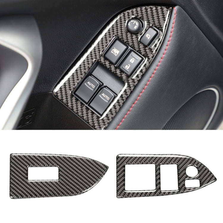 Car Carbon Fiber Window Glass Lifting Panel Decorative Sticker for Subaru BRZ / Toyota 86 2013-20...