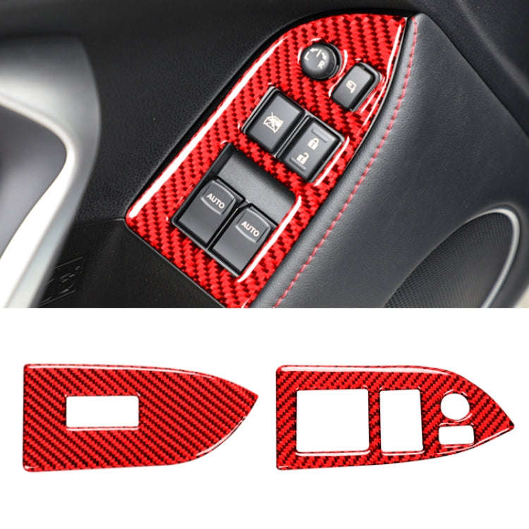 Car Carbon Fiber Window Glass Lifting Panel Decorative Sticker for Subaru BRZ / Toyota 86 2013-20...
