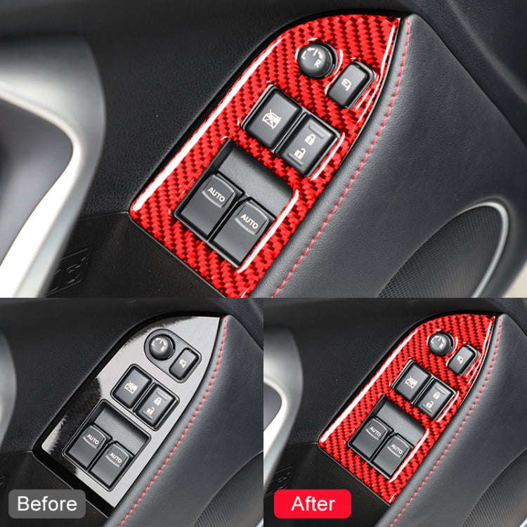 Car Carbon Fiber Window Glass Lifting Panel Decorative Sticker for Subaru BRZ / Toyota 86 2013-20...