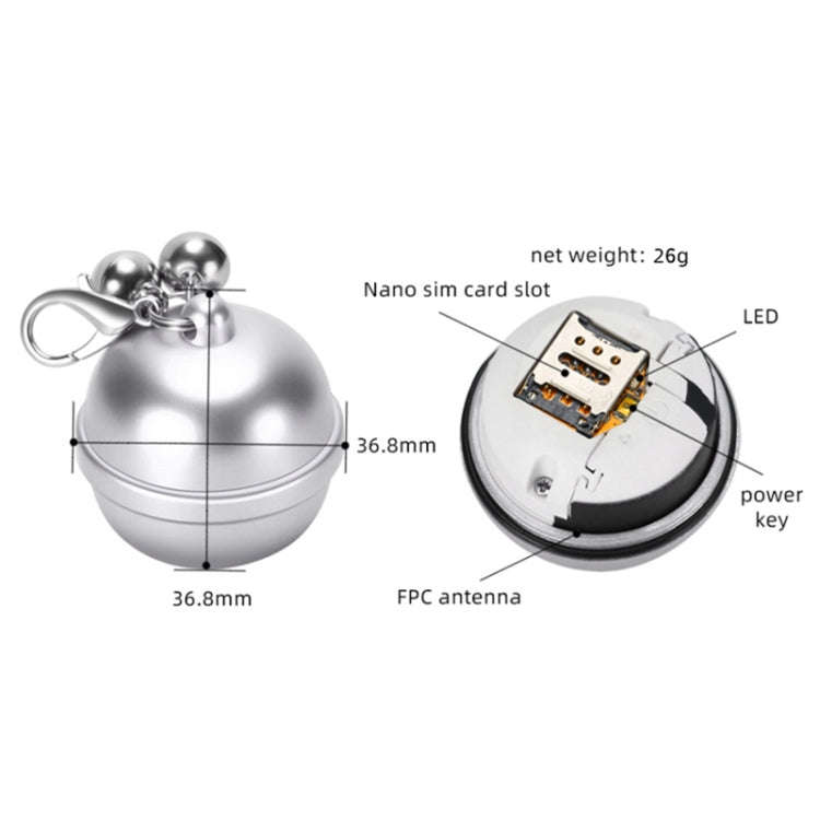 G15 2G IP67 Waterproof Pet GPS Tracker GPS + Beidou + AGPS + WiFi + Base Station Locator (Silver)