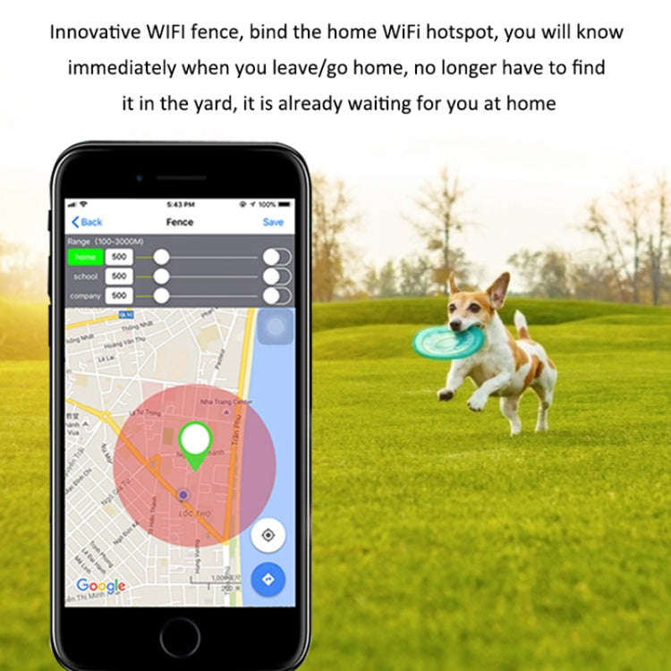 G15 2G IP67 Waterproof Pet GPS Tracker GPS + Beidou + AGPS + WiFi + Base Station Locator (Silver)