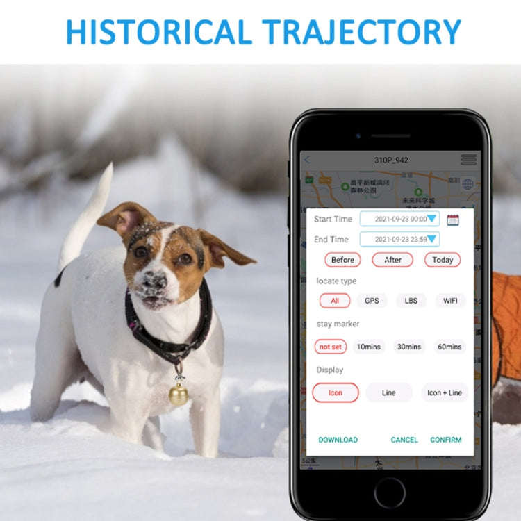 G15 2G IP67 Waterproof Pet GPS Tracker GPS + Beidou + AGPS + WiFi + Base Station Locator (Silver)