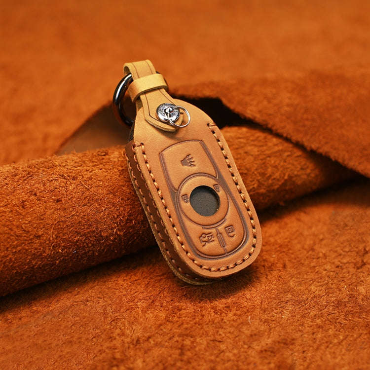 For Buick Car Cowhide Leather Key Protective Cover Key Case, Five Keys Version (Brown)