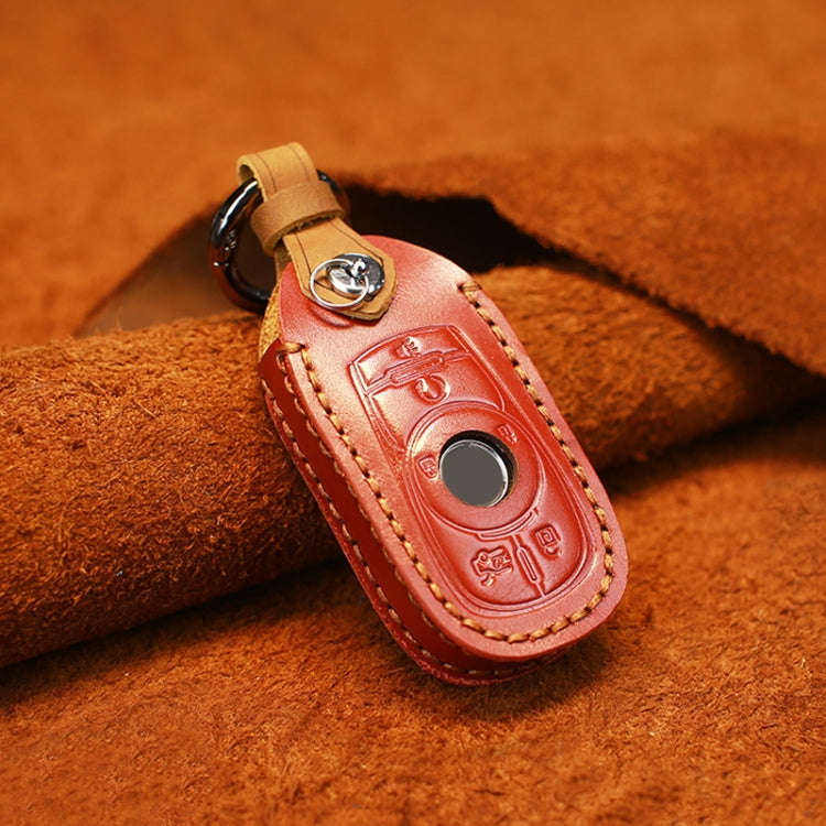 For Buick Car Cowhide Leather Key Protective Cover Key Case, Six Keys Version (Red)
