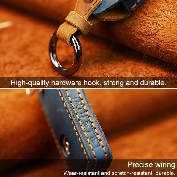 For Mazda New Style Car Cowhide Leather Key Protective Cover Key Case (Brown)