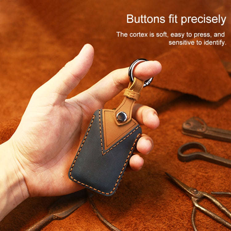 For Mazda New Style Car Cowhide Leather Key Protective Cover Key Case (Brown)