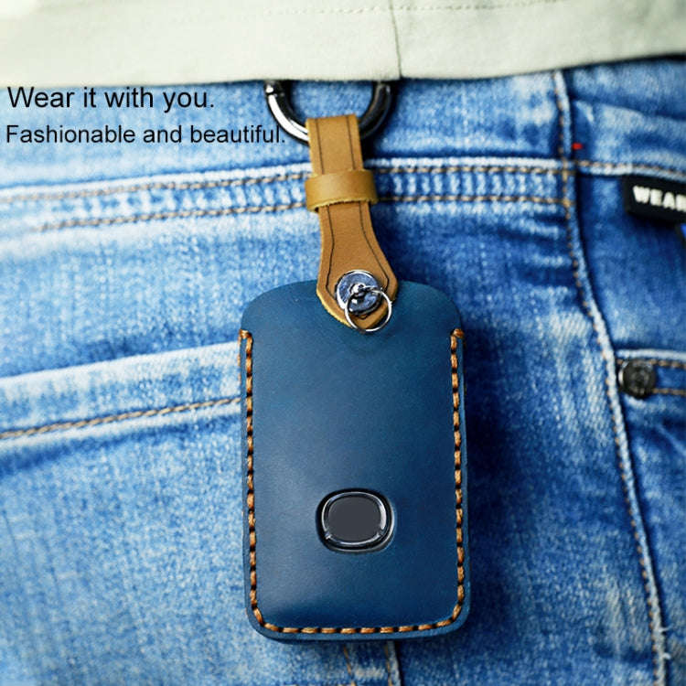 For Mazda New Style Car Cowhide Leather Key Protective Cover Key Case (Brown)