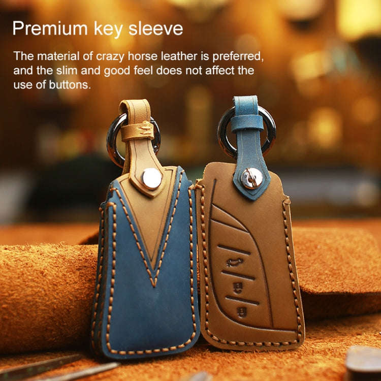 For Lexus New Style Car Cowhide Leather Key Protective Cover Key Case (Blue)