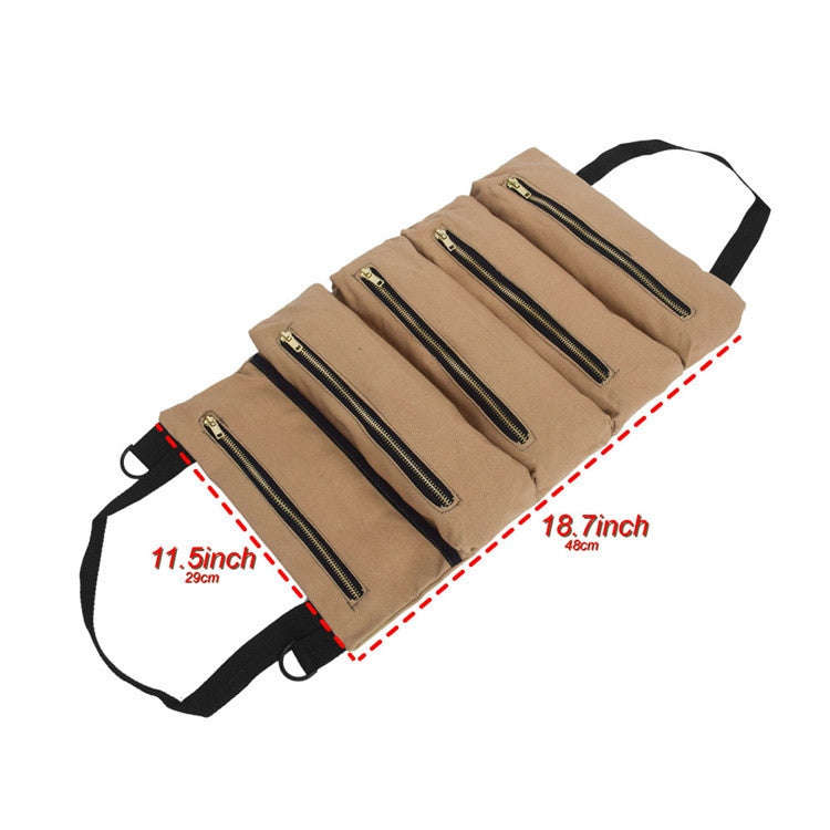 Car Auto Multi-function Canvas Storage Bag Portable Tool Bag Hanging Pocket Bag (Black)